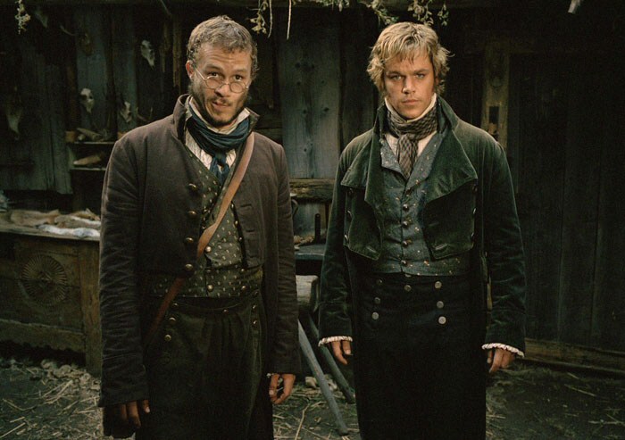 Heath Ledger and Matt Damon as the Brothers Grimm